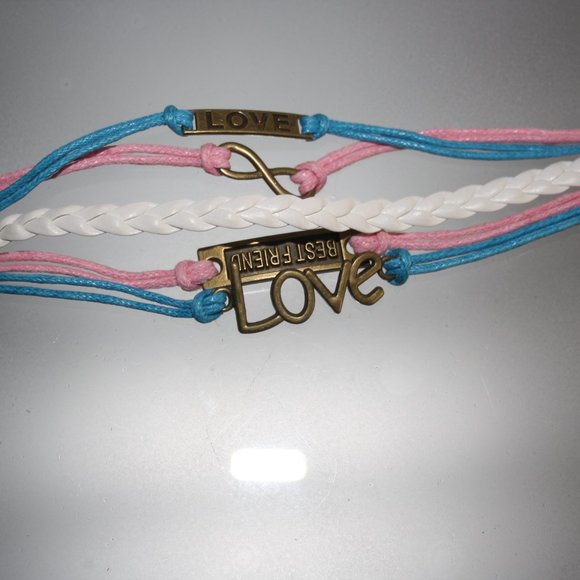 Set of Two Multi-Strand Bracelets Pendant Messages NWT - Picture 3 of 4